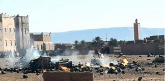 حريق بشاحنة نقل غاز في المغرب