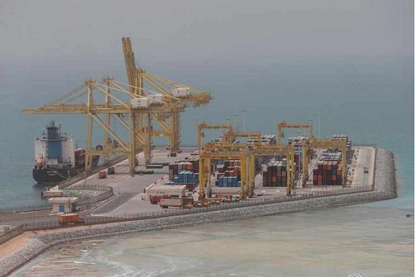General view of the port at the Borouge petrochemical facility at ADNOC's Ruwais Industrial Complex in Ruwais